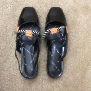 Charles Keith black slip back shoes